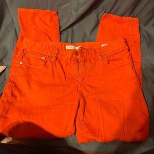 Womens Orange Tory Burch Cropped Skinny Jeans